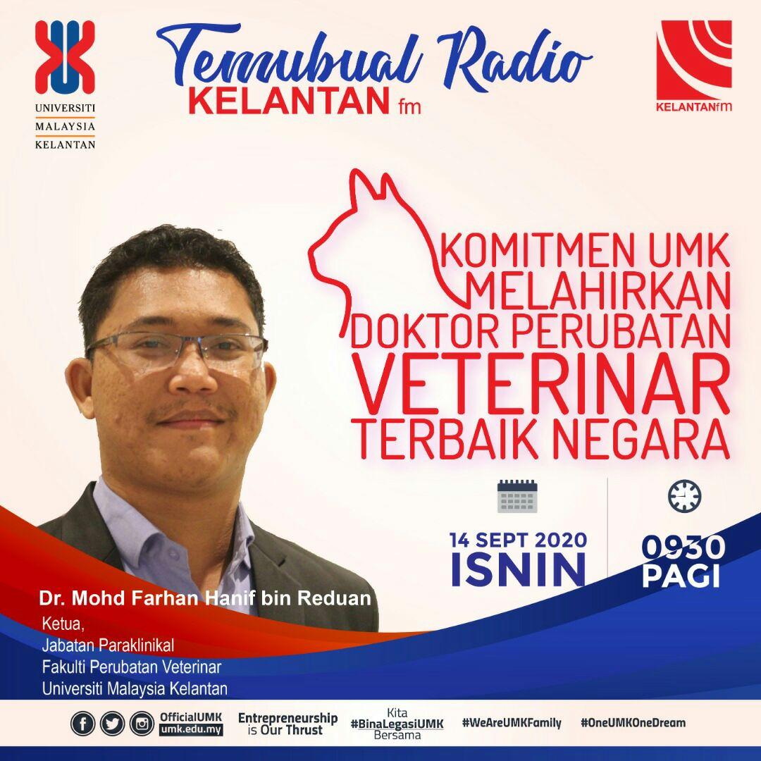 Temubual Radio Kelantan.fm bersama Ketua Jabatan Paraklinikal, FPV UMK